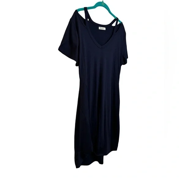 Berryou Navy Blue Cold Shoulder Dress Size L☀️ - Picture 3 of 12